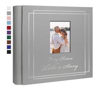 Hiwhy Photo Album 4x6 1200 Photos Leather Cover Wedding Photo Albums Extra Large Capacity Picture Book with Beautiful Prints Presents for Wedding Baby Vacation Grey