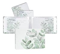 Hiwhy Recipe Folder 4x6, Full Page Recipe Book Organizer Set, with 20 Page Protectors & 20 Recipe Cards, Recipe Book for Make Your Own Recipe Sleek Kitchen Design Leaves