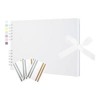 Hiwhy Scrapbook Memory Book with 20 Sheets White Pages 11.5x8.5 Inch DIY Album Set with Corner Stickers for Baby Shower Birthday Wedding Travelling, White