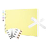 Hiwhy Scrapbook Memory Book with 20 Sheets White Pages 11.5x8.5 Inch DIY Album Set with Corner Stickers for Baby Shower Birthday Wedding Travelling, Yellow