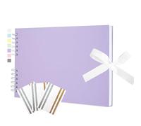 Hiwhy Scrapbook Memory Book with 20 Sheets White Pages 11.5x8.5 Inch DIY Album Set with Corner Stickers for Baby Shower Birthday Wedding Travelling, Purple