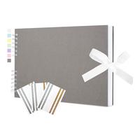 Hiwhy Scrapbook Memory Book with 50 Sheets White Pages 11.5x8.5 Inch DIY Album Set with Corner Stickers for Baby Shower Birthday Wedding Travelling, Grey