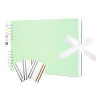 Hiwhy Scrapbook Memory Book with 50 Sheets White Pages 11.5x8.5 Inch DIY Album Set with Corner Stickers for Baby Shower Birthday Wedding Travelling, Green
