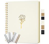 Hiwhy Scrapbook Photo Album 11" x 8" Memory Book Kraft Paper 100 Pages DIY Scrapbook Album for Wedding, Anniversary, Family, Cream