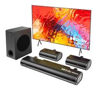 Hiwill 5.1CH Dolby Atmos Sound Bar for TV, Small Room Soundbar with 2 Wired Rear Speakers Surround Sound System, 5.25'' Wired Subwoofer Home Theater TV Speaker, HDMI eARC/ARC/OPT/Bluetooth, 2025