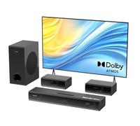 Hiwill A41 Pro Sound Bar for TV with Dolby Atmos, Wired Subwoofer, 320W, 2 Front Surround Speakers, Soundbar for TV Speaker, Adjustable Bass & Treble, 3D Home Cinema Surround Sound System, HiElite A41