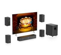 Hiwill-Audio 5.1.2ch Virtual Surround Sound System, 4 Surround Speakers, Home Theater Sound Bar for Smart TV, 400W Peak Power, Soundbar with Subwoofer Deep Bass, Works w/ARC/OPT/BT 5.3, HiPulse N512