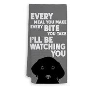 HIWX Funny Dog Meal Every Bite I'll Be Watching You Decorative Towel, Dish Towels, Hand Towels Kitchen Tea Towel Bathroom Decor 16x24