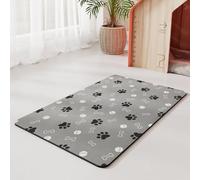 Hixingo 2 Pieces Pet Food Mat, Absorbent Quick Dry Pet Feeding Mat with Non-Slip Rubber Backed, No Stains Dog Cat Placemat Dog Bowl Food and Water Bowl for Messy Drinkers Floors (Light gray,30x50cm)