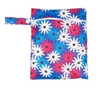 Hixingo 20x25cm Packs Wet Bag, Plant Patterns Waterproof Wet Dry Bag, Reusable Washable Nappy Stuff Sack, Portable Children's Items Dry Sack with Zipper Pockets for Travel, Beach (Blue,4pc)