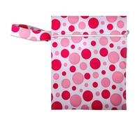 Hixingo 20x25cm Print Wet Bag, Medium Waterproof Wet Dry Bag, Reusable Nappy Stuff Sack with Zipper, Portable Children's Items Dry Sack, for Clothes,Swimming,Travel,Beach (Pink,2-Pieces)