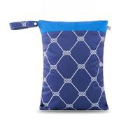 Hixingo 3/2/1 Packs Cute Patterns Wet Bag, Waterproof Wet Dry Bag, Reusable Washable Nappy Stuff Sack, Portable Children's Items Dry Sack with Zipper Pockets for Swimming, Beach (Navy Blue,1pc)