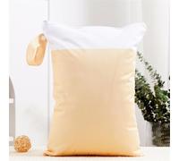 Hixingo 3/2/1 Packs Wet Bag, Solid Color Waterproof Wet Dry Bag, Reusable Washable Nappy Stuff Sack, Portable Children's Items Dry Sack with Zipper Pockets for Swimming, Beach (Orange,3pc)