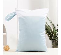 Hixingo 3/2/1 Packs Wet Bag, Solid Color Waterproof Wet Dry Bag, Reusable Washable Nappy Stuff Sack, Portable Children's Items Dry Sack with Zipper Pockets for Swimming, Beach (Blue,3pc)