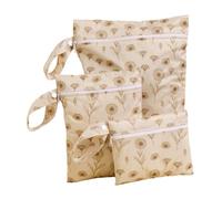 Hixingo 3 Packs Wet Bag Reusable Washable Nappy Stuff Sack, Waterproof TPU Portable Organizer Bag Sack with Zipper Pockets, for Clothes, Swimming, Travel, Beach (Style 11,26x36+20x25+18x14cm)