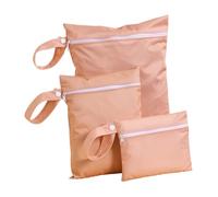 Hixingo 3 Packs Wet Bag Reusable Washable Nappy Stuff Sack, Waterproof TPU Portable Organizer Bag Sack with Zipper Pockets, for Clothes, Swimming, Travel, Beach (Style 3,26x36+20x25+18x14cm)