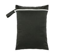 Hixingo 30x40cm Colors Solid Wet Bag,Large Waterproof Wet Dry Bag, Reusable Nappy Stuff Sack with Zipper, Portable Children's Items Dry Sack,for Clothes,Swimming,Travel,Beach (Black,1 piece)