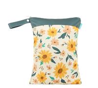 Hixingo 30x40cm Wet Bag, Large Waterproof Wet Dry Bag, Reusable Washable Nappy Stuff Sack, Portable Children's Items Dry Sack with Zipper Pockets for Swimming, Travel, Beach (Sunflower,3pc)