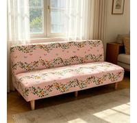 Hixingo 3D Butterfly Armless Sofa Bed Cover, Washable Couch Cover, Slipcover for Folding Sofa without Armrests, Anti-Slip, Ideal for Homes with Pets or Kids (Garden,3 seats)