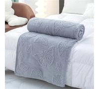 Hixingo 3D Butterfly Throw Blanket for Sofa, Couch, Settees, Soft Fluffy Warm Butterfly Jacquard Flannel Blanket Sofa Throw Bedroom Bedding Camping Bed Blanket for All Season (150x200cm,Grey)