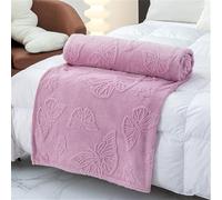 Hixingo 3D Butterfly Throw Blanket for Sofa, Couch, Settees, Soft Fluffy Warm Butterfly Jacquard Flannel Blanket Sofa Throw Bedroom Bedding Camping Bed Blanket for All Season (150x200cm,Purple)