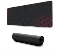 Hixingo 3D Cool Hive Large Mouse Mat, Gaming Mouse Pad, Mouse Pad, Mousepad with Stitched Edges, Non-Slip Rubber Base Mouse Pads for Office & Home (800 * 300 * 3mm,red)