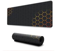 Hixingo 3D Cool Hive Large Mouse Mat, Gaming Mouse Pad, Mouse Pad, Mousepad with Stitched Edges, Non-Slip Rubber Base Mouse Pads for Office & Home (700 * 300 * 3mm,Orange 2)