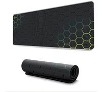 Hixingo 3D Cool Hive Large Mouse Mat, Gaming Mouse Pad, Mouse Pad, Mousepad with Stitched Edges, Non-Slip Rubber Base Mouse Pads for Office & Home (600 * 300 * 3mm,Yellow green)