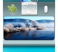 Hixingo 3D Landscape Pattern Mouse Mat, Gaming Mouse Pad, Large Mouse Mat, Mousepad with Stitched Edges, Non-Slip Rubber Base Mouse Pads for Office & Home (700x300x3mm,rime)