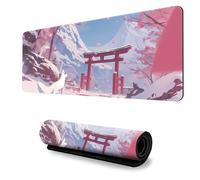 Hixingo 3D Large Mouse Mat, Gaming Mouse Pad, Anime Landscape Mouse Pad, Mousepad with Stitched Edges, Non-Slip Rubber Base Mouse Pads for Office Home (700x300x3mm,Snowy mountains)