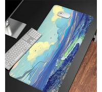 Hixingo 3D Large Mouse Mat, Gaming Mouse Pad, Clouds Landscape Mouse Pad, Mousepad with Stitched Edges, Non-Slip Rubber Base Mouse Pads for Office Home (1000x500x3mm,Rivers)