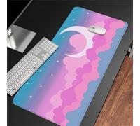 Hixingo 3D Large Mouse Mat, Gaming Mouse Pad, Moon Cloud Pattern Mouse Pad, Mousepad with Stitched Edges, Non-Slip Rubber Base Mouse Pads for Office Home (Pink,600x300x3mm)