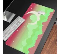 Hixingo 3D Large Mouse Mat, Gaming Mouse Pad, Moon Cloud Pattern Mouse Pad, Mousepad with Stitched Edges, Non-Slip Rubber Base Mouse Pads for Office Home (Green,700x300x3mm)