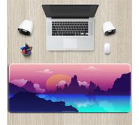 Hixingo 3D Large Mouse Mat, Gaming Mouse Pad, Painting Landscape Mouse Pad, Mousepad with Stitched Edges, Non-Slip Rubber Base Mouse Pads for Office Home (600x300x3mm,Lake)