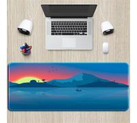 Hixingo 3D Large Mouse Mat, Gaming Mouse Pad, Painting Landscape Mouse Pad, Mousepad with Stitched Edges, Non-Slip Rubber Base Mouse Pads for Office Home (Lake,1000x500x3mm)