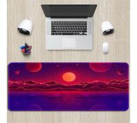 Hixingo 3D Large Mouse Mat, Gaming Mouse Pad, Painting Landscape Mouse Pad, Mousepad with Stitched Edges, Non-Slip Rubber Base Mouse Pads for Office Home (Sun,600x300x3mm)