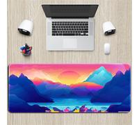 Hixingo 3D Large Mouse Mat, Gaming Mouse Pad, Painting Landscape Mouse Pad, Mousepad with Stitched Edges, Non-Slip Rubber Base Mouse Pads for Office Home (Watercolor,1200x600x3mm)