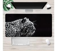 Hixingo 3D Leopard Print Mouse Mat, Gaming Mouse Pad, Large Mouse Mat, Mousepad with Stitched Edges, Non-Slip Rubber Base Mouse Pads for Office & Home (900x400x3mm,black)