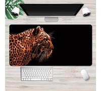 Hixingo 3D Leopard Print Mouse Mat, Gaming Mouse Pad, Large Mouse Mat, Mousepad with Stitched Edges, Non-Slip Rubber Base Mouse Pads for Office & Home (700x300x3mm,red)