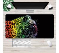 Hixingo 3D Leopard Print Mouse Mat, Gaming Mouse Pad, Large Mouse Mat, Mousepad with Stitched Edges, Non-Slip Rubber Base Mouse Pads for Office & Home (800x300x3mm,color)