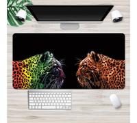Hixingo 3D Leopard Print Mouse Mat, Gaming Mouse Pad, Large Mouse Mat, Mousepad with Stitched Edges, Non-Slip Rubber Base Mouse Pads for Office & Home (800x300x3mm,multicolor)