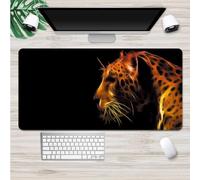 Hixingo 3D Leopard Print Mouse Mat, Gaming Mouse Pad, Large Mouse Mat, Mousepad with Stitched Edges, Non-Slip Rubber Base Mouse Pads for Office & Home (900x400x3mm,orange)