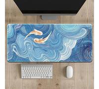 Hixingo 3D Liquid Watercolor Large Mouse Mat, Gaming Mouse Pad, Mouse Pad, Mousepad with Stitched Edges, Non-Slip Rubber Base Mouse Pads for Office & Home (1000 * 500 * 3mm,carp)