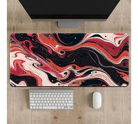 Hixingo 3D Liquid Watercolor Large Mouse Mat, Gaming Mouse Pad, Mouse Pad, Mousepad with Stitched Edges, Non-Slip Rubber Base Mouse Pads for Office & Home (1000 * 500 * 3mm,Red)