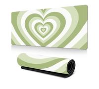 Hixingo 3D Love Large Mouse Mat, Gaming Mouse Pad, Mouse Pad, Mousepad with Stitched Edges, Non-Slip Rubber Base Mouse Pads for Office & Home (600 * 300 * 3mm,Green)