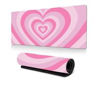 Hixingo 3D Love Large Mouse Mat, Gaming Mouse Pad, Mouse Pad, Mousepad with Stitched Edges, Non-Slip Rubber Base Mouse Pads for Office & Home (600 * 300 * 3mm,rose red)