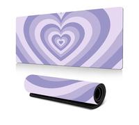 Hixingo 3D Love Large Mouse Mat, Gaming Mouse Pad, Mouse Pad, Mousepad with Stitched Edges, Non-Slip Rubber Base Mouse Pads for Office & Home (800 * 300 * 3mm,Purple)