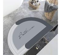 Hixingo 3D Marble Semicircle Bath Mat Super Absorbent Non-slip Quick-Drying Diatom Mud Shower Floor Mat, Half Round Bathroom Kitchen Door Mat Rubber Bottom, Easy to Clean (30x50cm,Navy Blue)