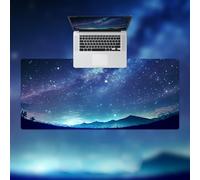 Hixingo 3D Milky Way Large Mouse Mat, Gaming Mouse Pad, Mouse Pad, Mousepad with Stitched Edges, Non-Slip Rubber Base Mouse Pads for Office & Home (700 * 300 * 3mm,aurora)
