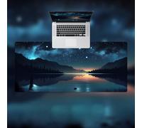 Hixingo 3D Milky Way Large Mouse Mat, Gaming Mouse Pad, Mouse Pad, Mousepad with Stitched Edges, Non-Slip Rubber Base Mouse Pads for Office & Home (900 * 400 * 3mm,lake)